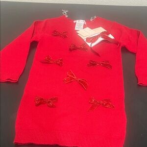 Love Squared Red Sweater with Bow Details